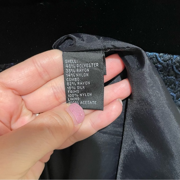 Carmen Marc Valvo A Line Sleeveless Mini Dress Blue Size 10 - Picture 6 of 8